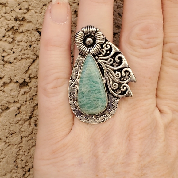New Amazonite 925 Silver Ring. - Picture 8 of 16